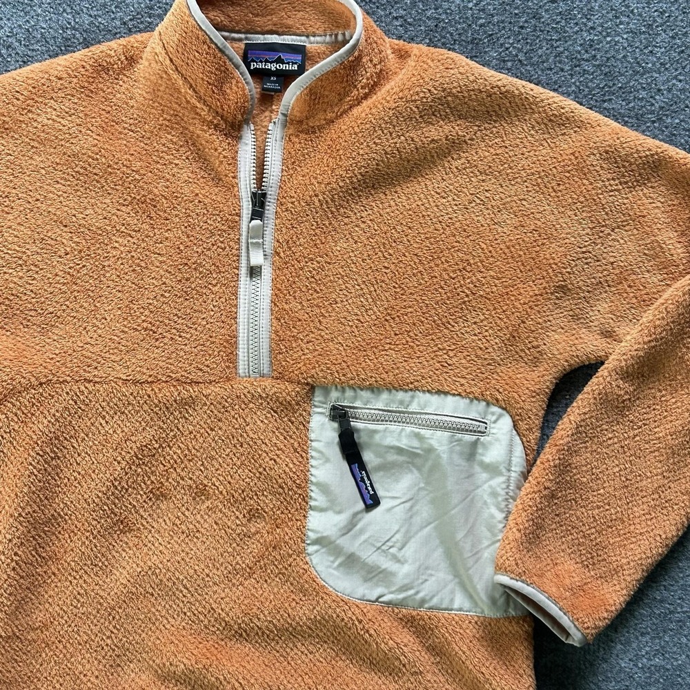 Patagonia Jacket Women XS Orange Fleece  Re-Tool 1/2 Zip Pullover STY25340